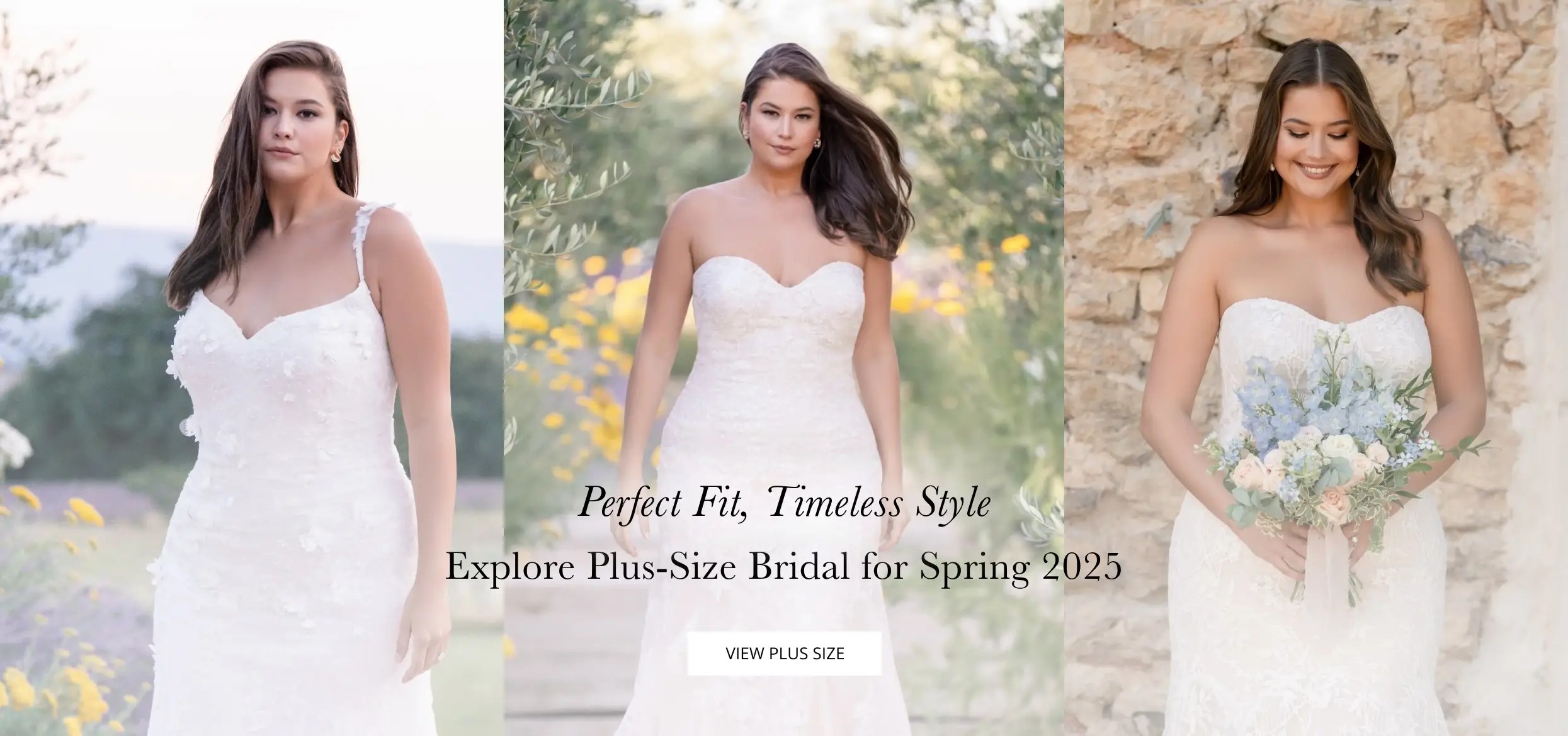 plus size bridal spring 2025 banner